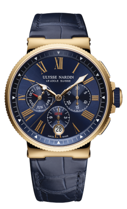 blue-dial-ulysse-nardin-marine-chronograph-1532-15043-replica-watches