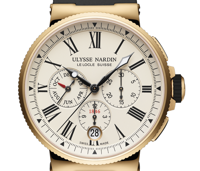 UK 18K Rosy Gold Ulysse Nardin Marine Replica Watches For Sale