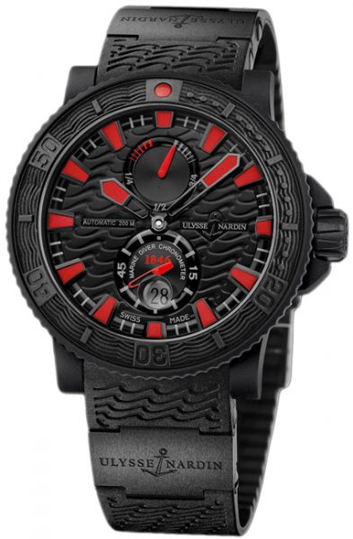 Black Sea ——- Ulysse Nardin Diver 263-92-3C Replica Watches UK With Red Hour Markers