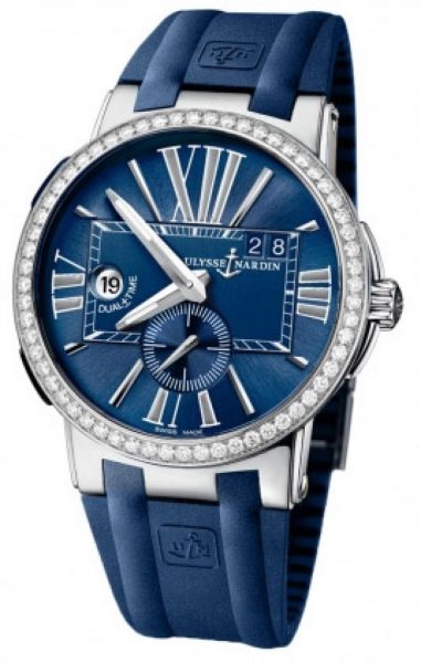 Ulysse Nardin Executive 243-00B-3/43 Dual Time Replica Watches UK With Blue Dials Of Good Quality