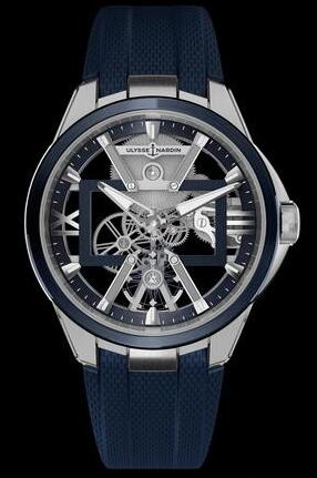 Swiss reproduction watches online show blue rubber straps.