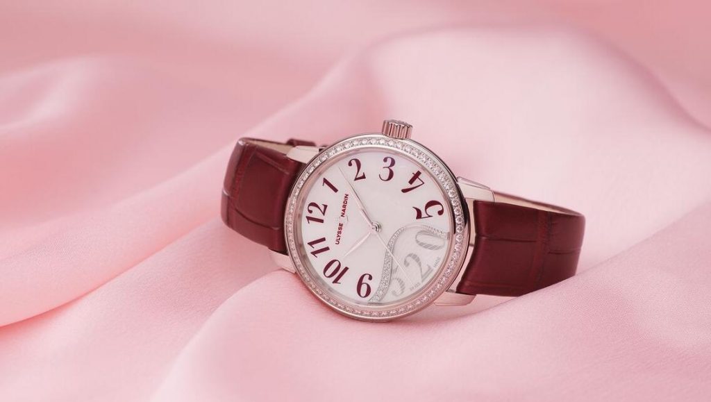 Swiss-made reproduction watches are distinctive with garnet straps.