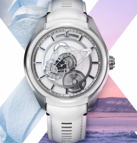 The white Ulysse Nardin looks pure and crystal.