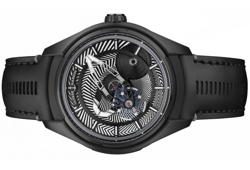 The titanium fake watch has a hollowed dial.