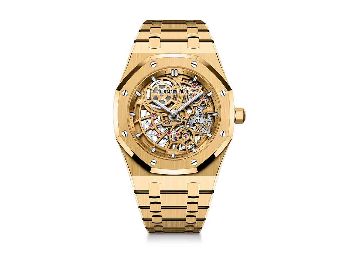 The New UK Perfect Replica Audemars Piguet Royal Oak “Jumbo” Extra-Thin Openworked In Yellow Gold